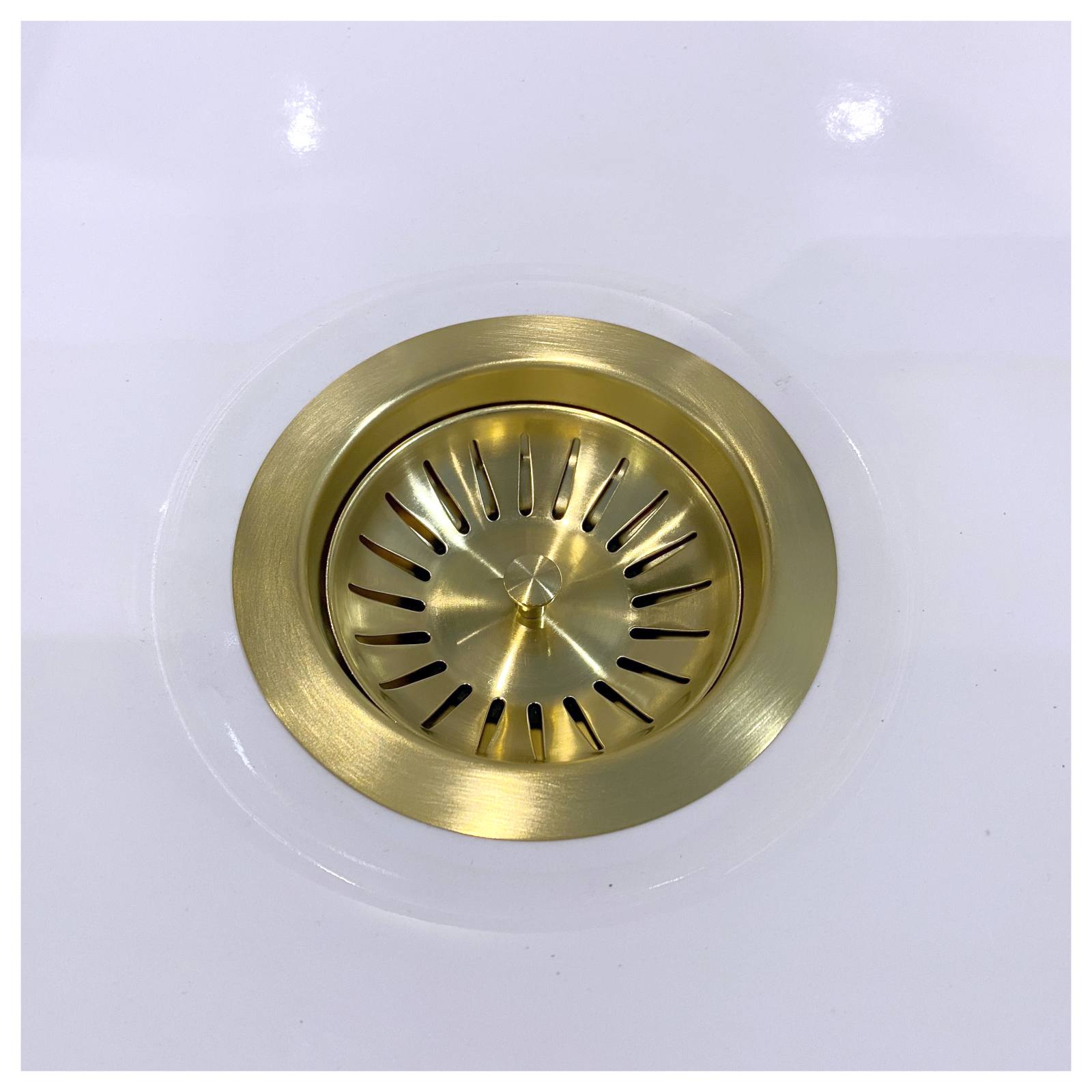 Turner Hastings 90x50mm Basket Waste, Brushed Brass