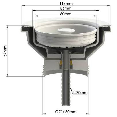 Turner Hastings 90x50mm Polypropylene Basket Waste, Matte White