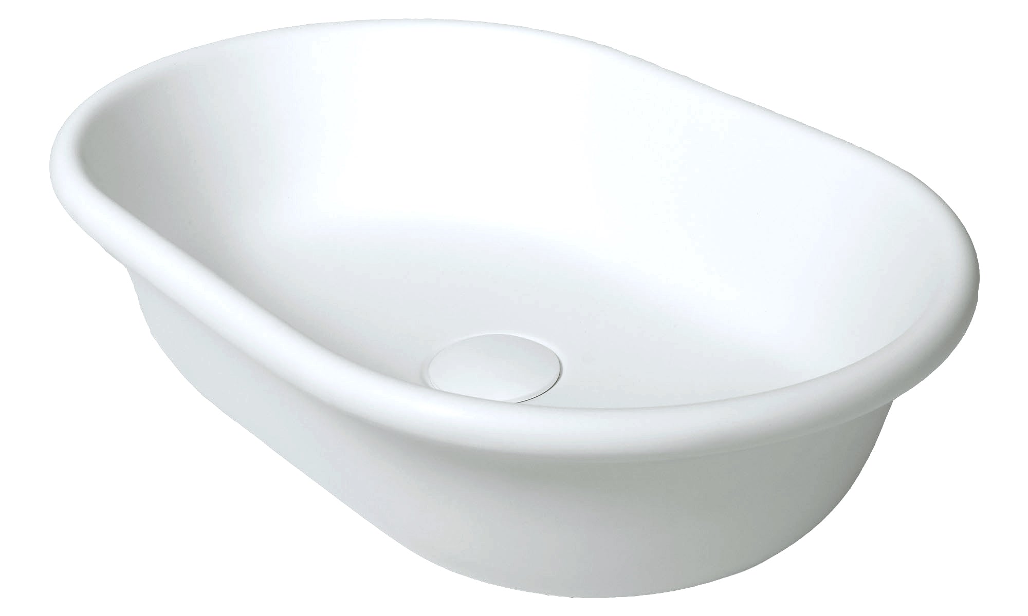 Blanche 53x36cm TitanCast Solid Surface Above Counter Basin, Satin Silk White