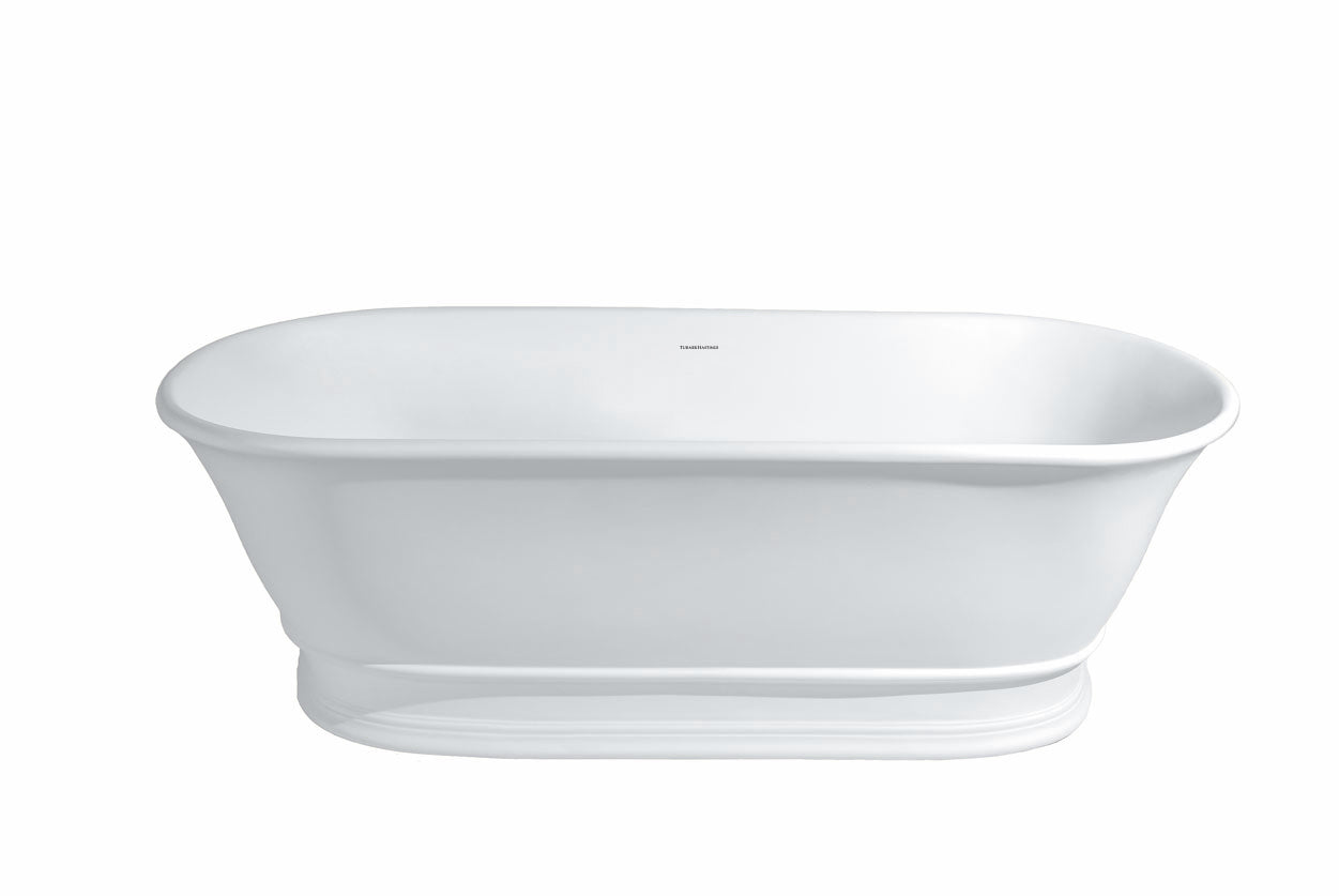 Cambridge 156cm TitanCast Bath without Overflow, Gloss White