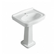 Claremont 68x51cm Fireclay Basin & Pedestal (w/ 1 Tap Hole), White