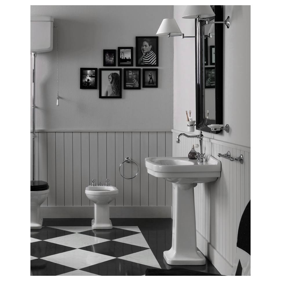 Claremont 68x51cm Fireclay Basin & Pedestal (w/ 1 Tap Hole), White