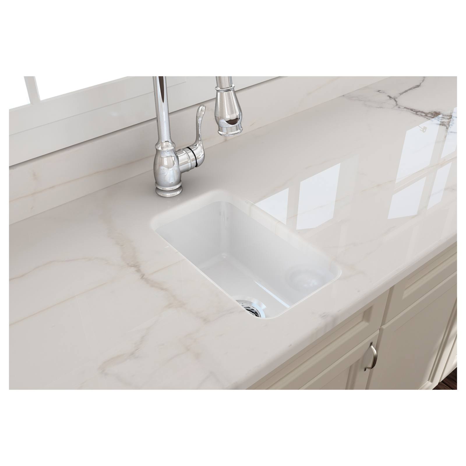 Turner Hastings Cuisine 30x46cm Fireclay Sink, White