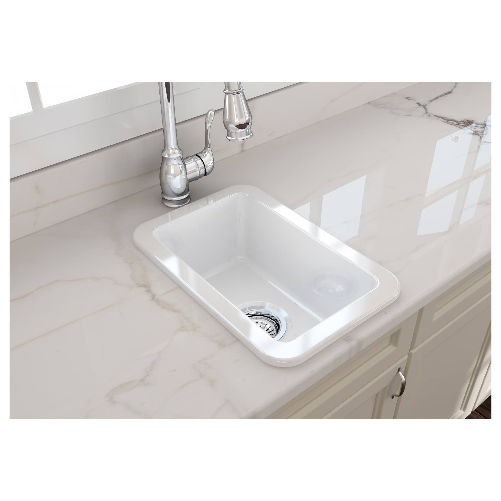 Turner Hastings Cuisine 30x46cm Fireclay Sink, White