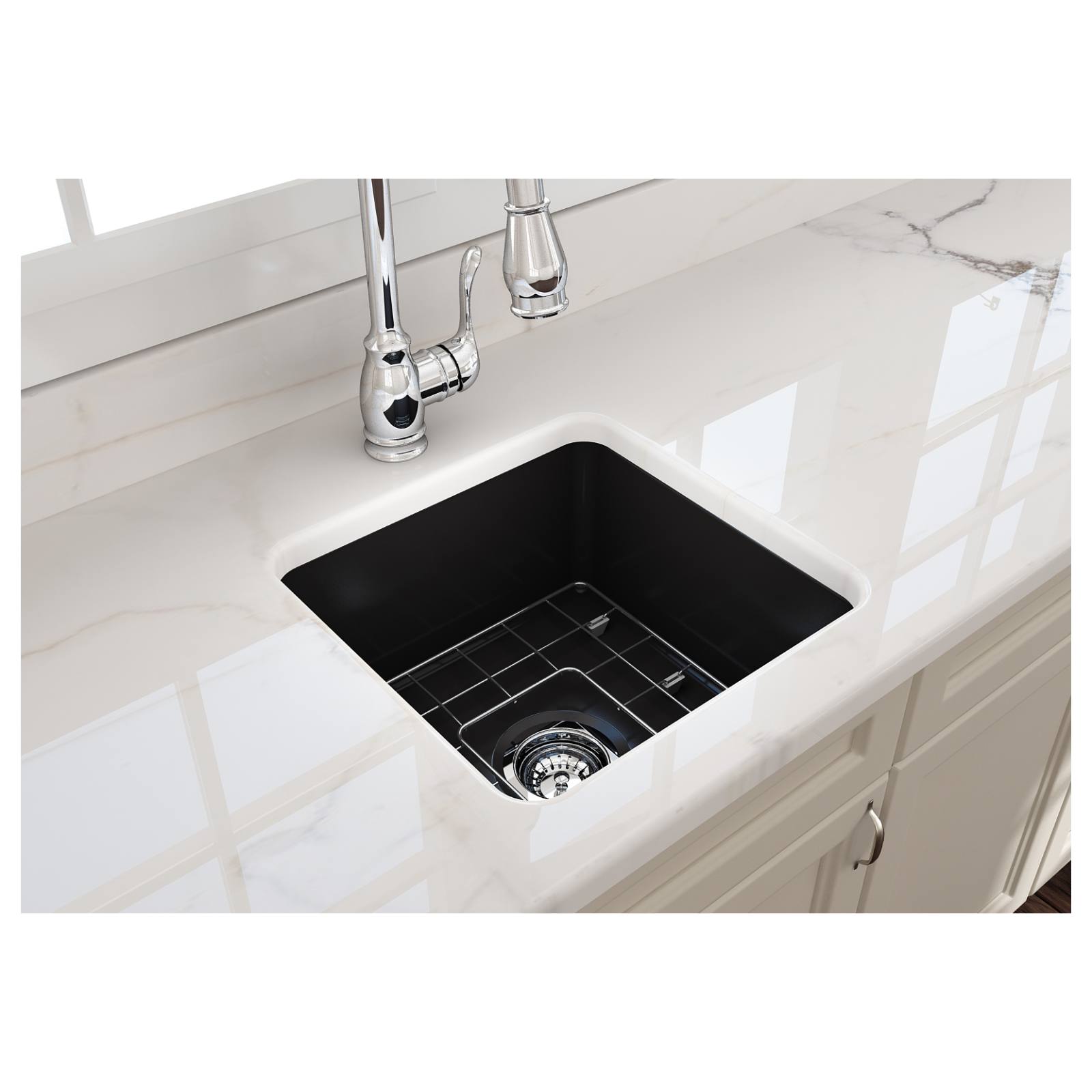 Turner Hastings Cuisine 46x46cm Fireclay Sink, Matte Black