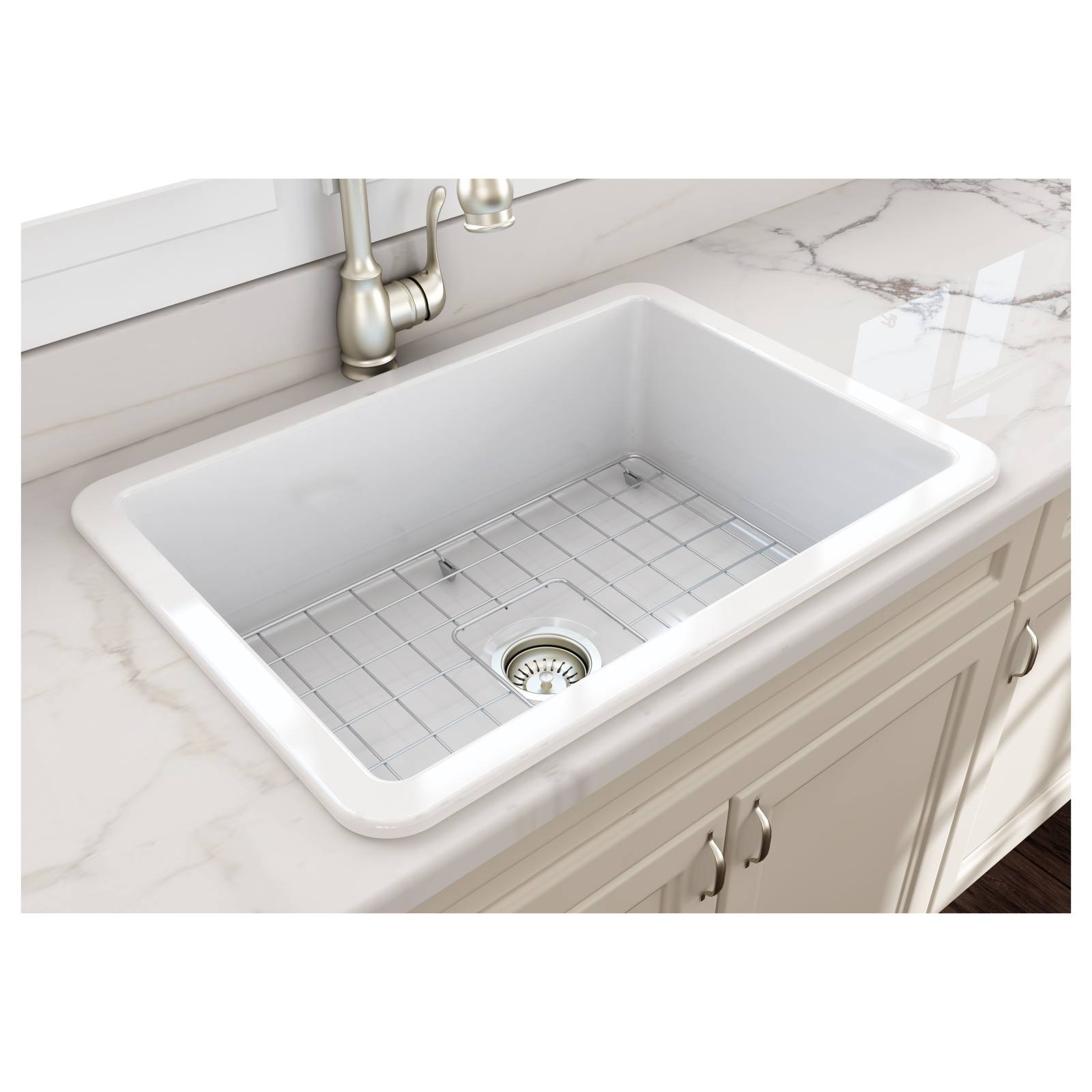 Turner Hastings Cuisine 48x68cm Fireclay Sink, White