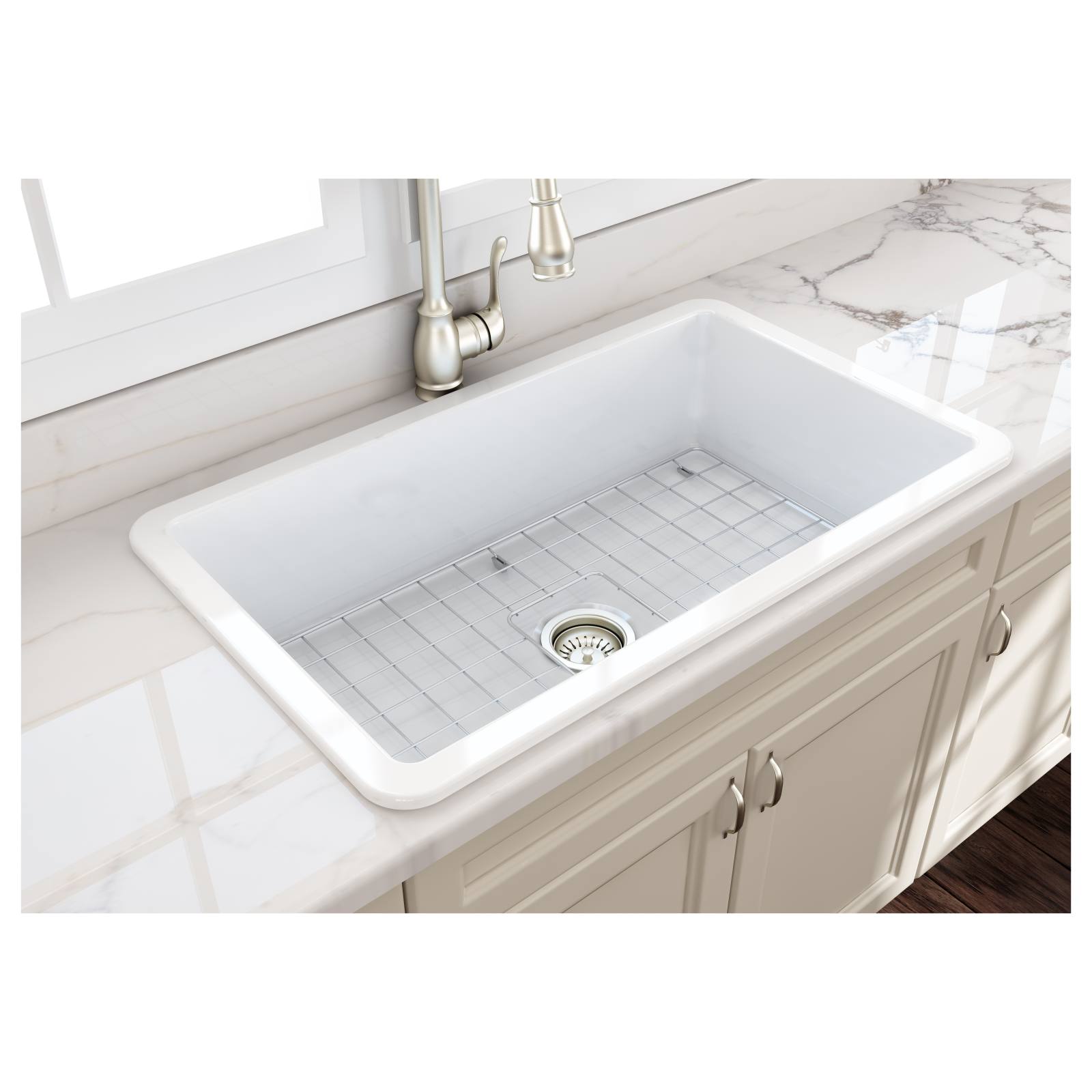 Turner Hastings Cuisine 81x48 Fireclay Sink, White