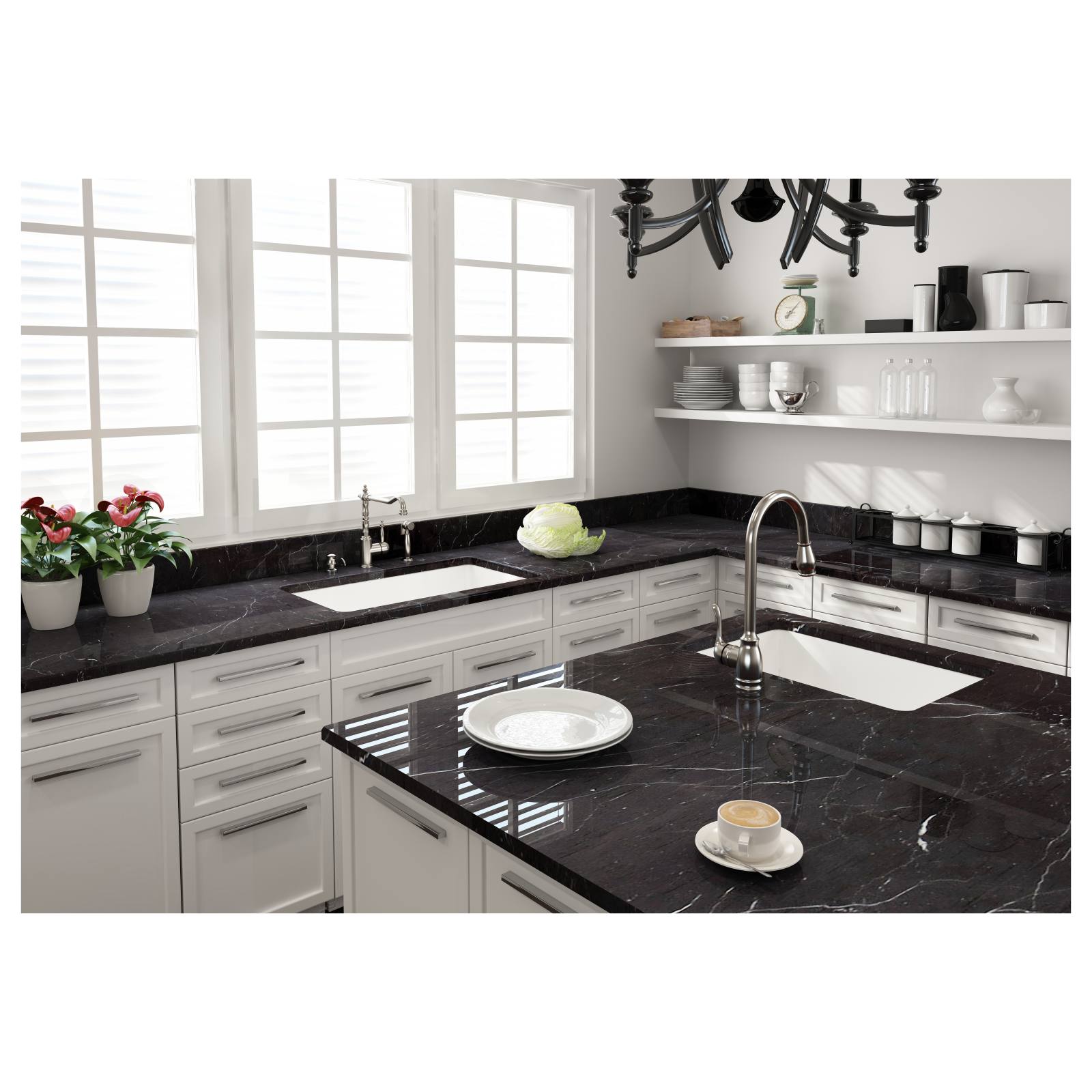 Turner Hastings Cuisine 81x48 Fireclay Sink, White