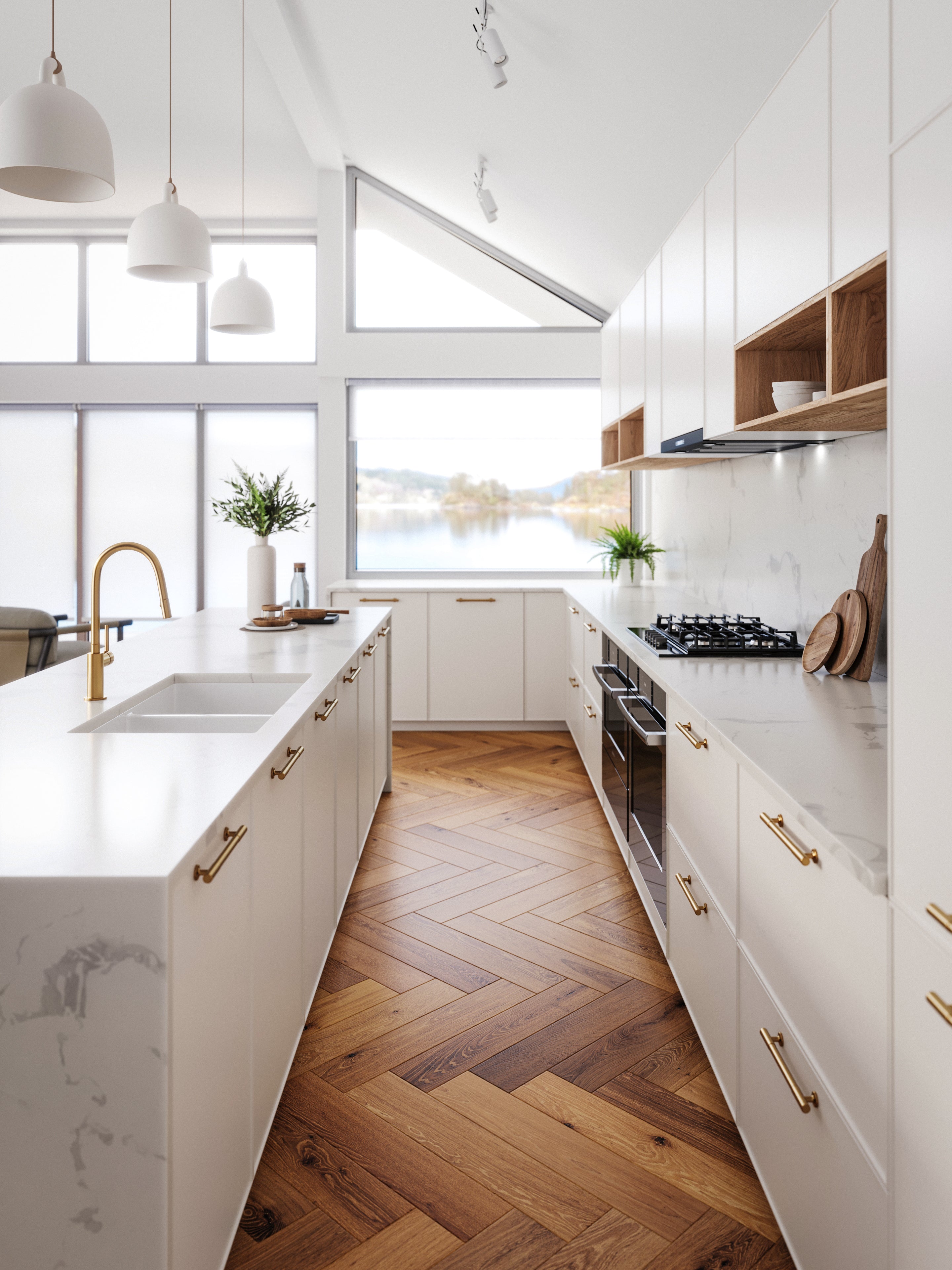 Cuisine 85x46cm Double Inset Undermount Fine Fireclay Sink, Gloss White