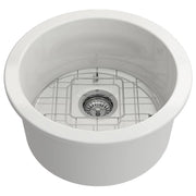 Turner Hastings Cuisine 47cm Round Fireclay Sink, White