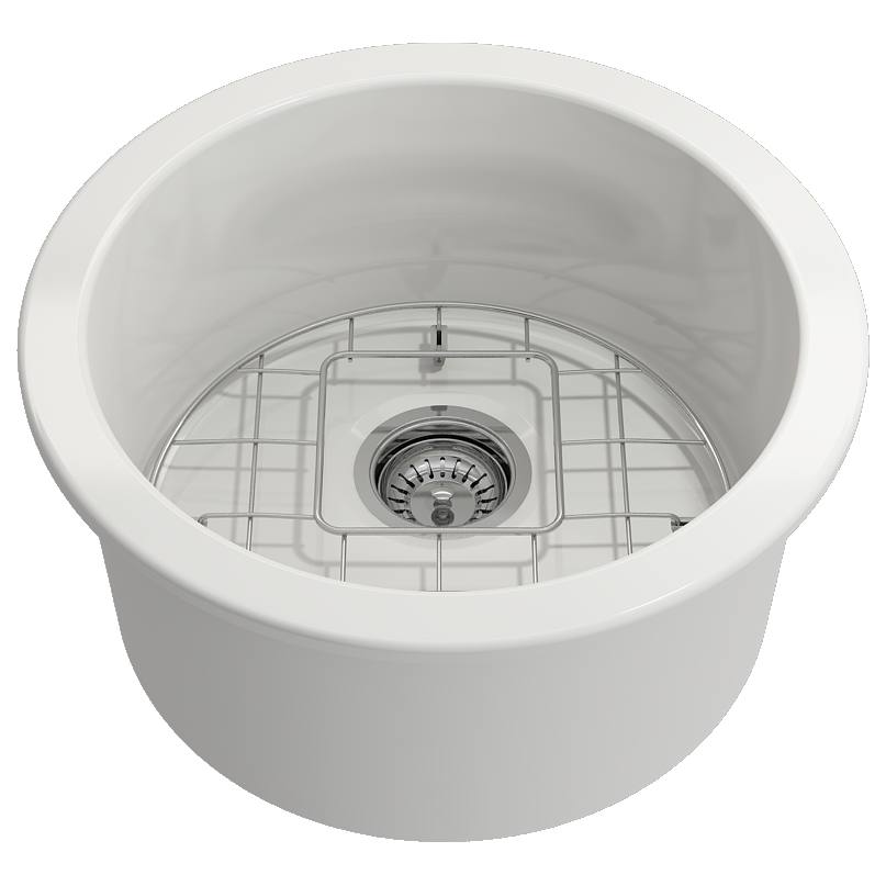 Turner Hastings Cuisine 47cm Round Fireclay Sink, White