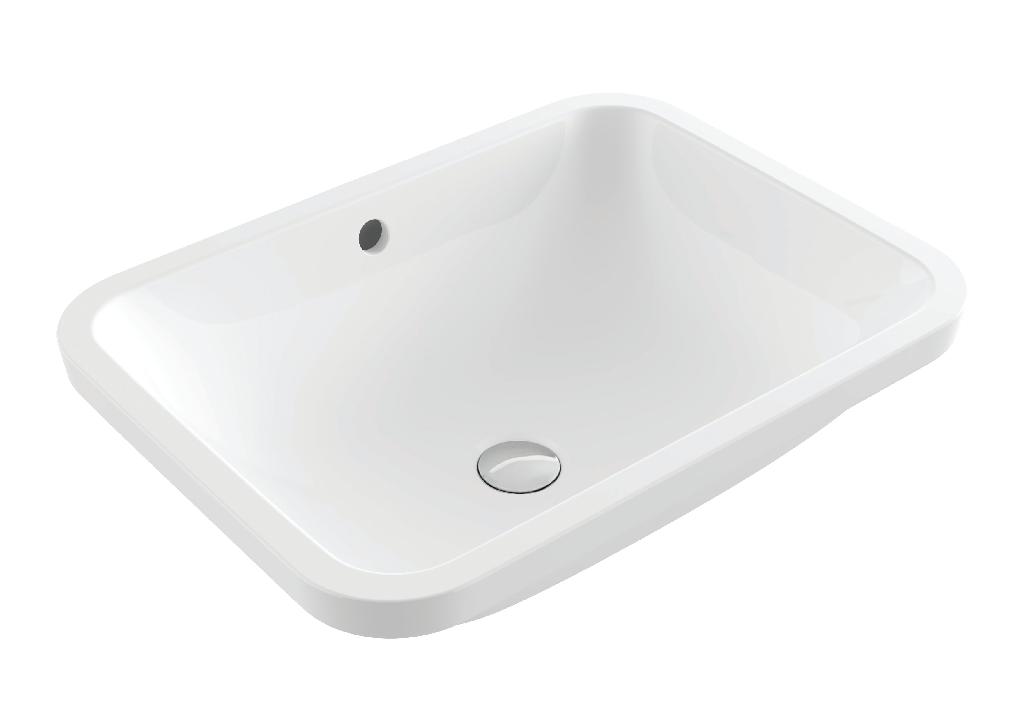 Fino Large 55x41cm Under Counter Fireclay Basin, Gloss White