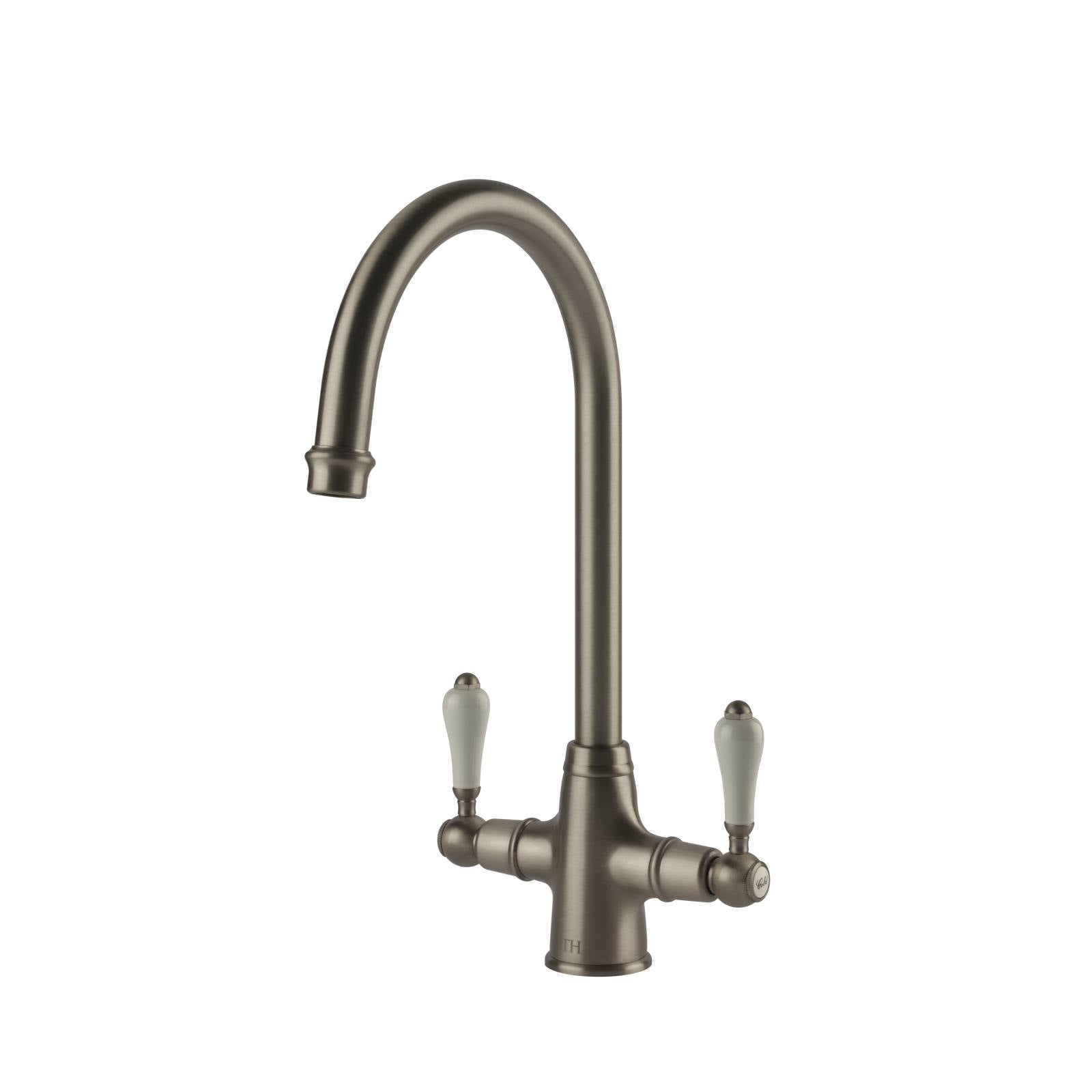 Turner Hastings Ludlow Double Sink Mixer Brushed Nickel