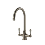 Turner Hastings Ludlow Double Sink Mixer Brushed Nickel