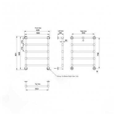 Turner Hastings Mayer Heated Towel Rail Chrome