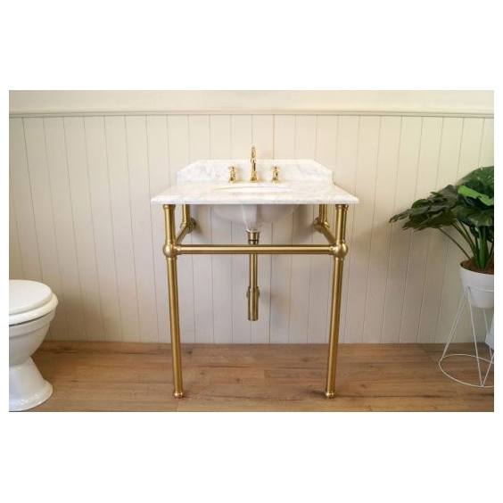 Mayer 75x55cm Marble Top Basin & Stand (w/ 3 Taphole), Chrome