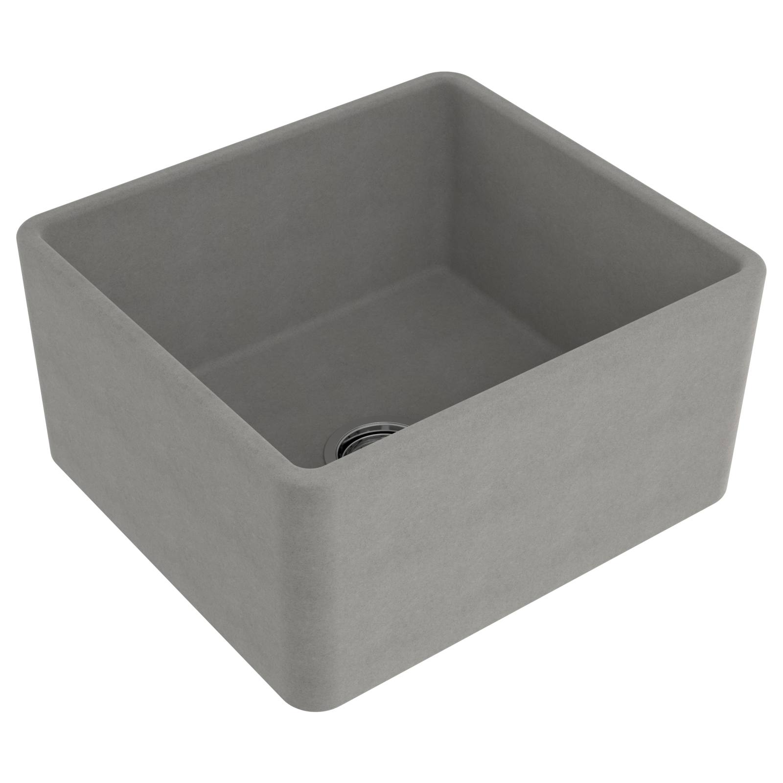 Turner Hastings Novi 50x46cm Concrete Look Fireclay Sink, Grey