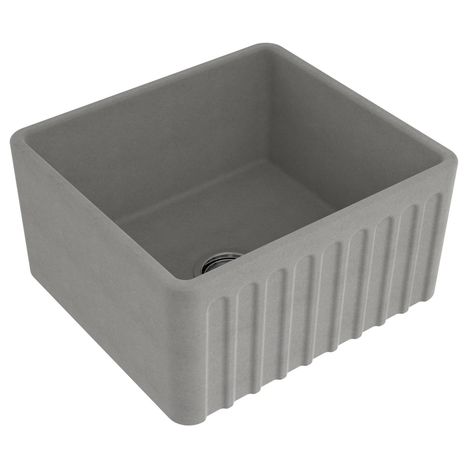 Turner Hastings Novi 50x46cm Concrete Look Fireclay Sink, Grey