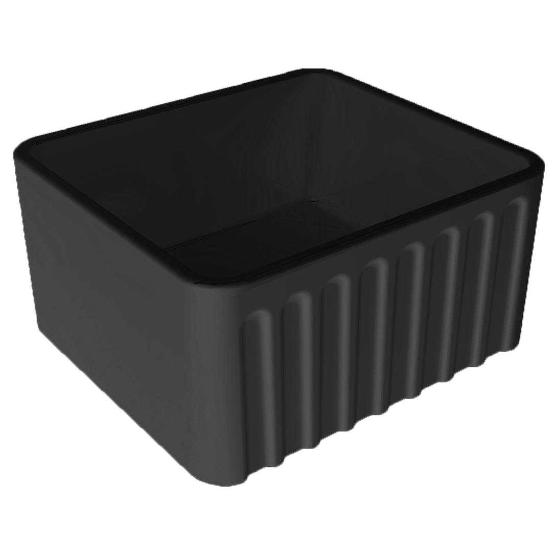 Turner Hastings Novi 50x46cm Fireclay Butler Sink, Matte Black