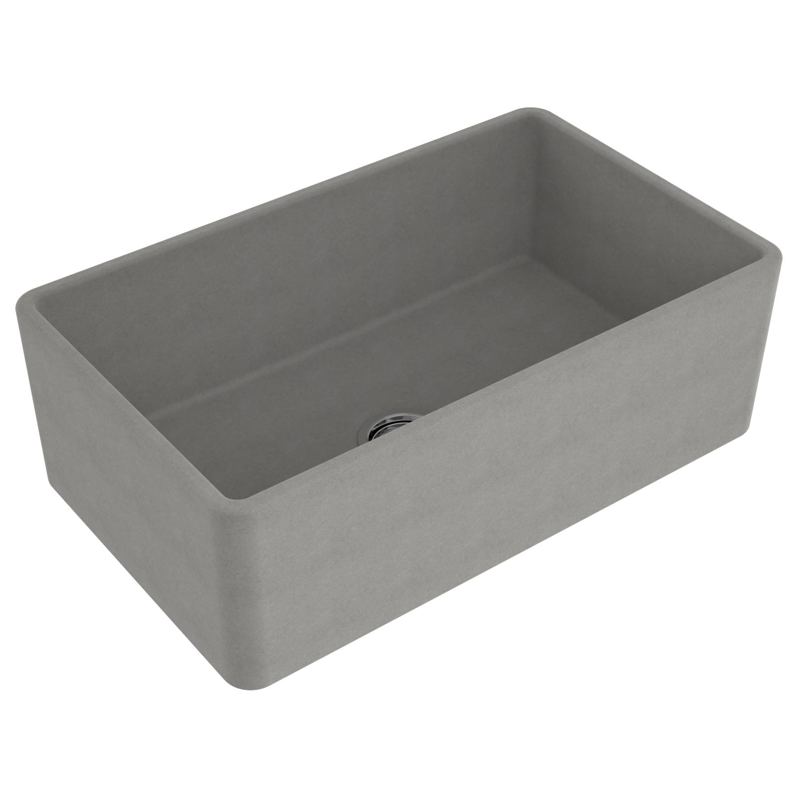 Turner Hastings Novi 75x46cm Concrete Look Fireclay Sink, Grey