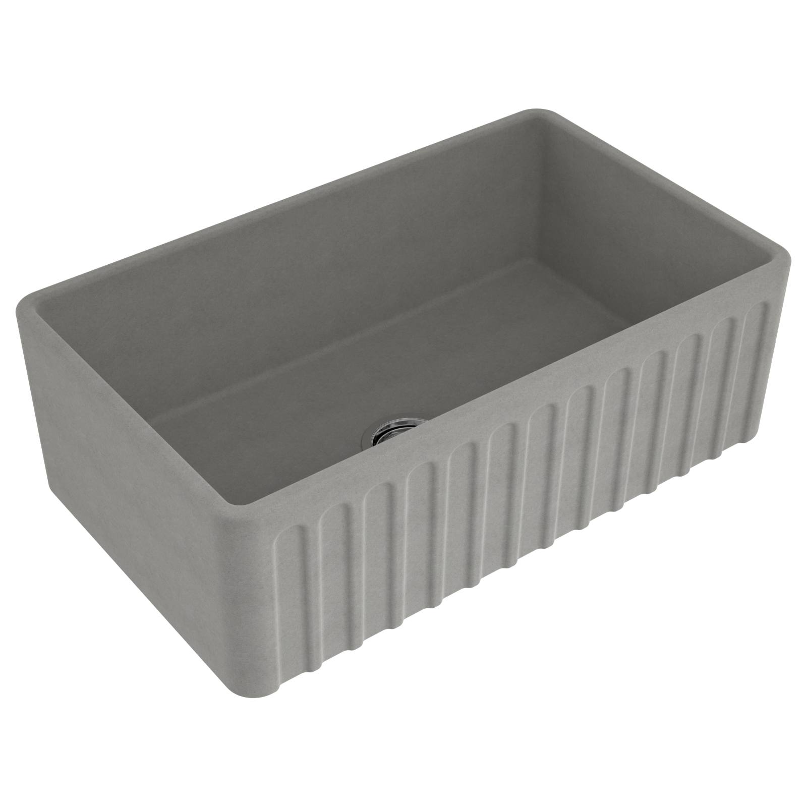 Turner Hastings Novi 75x46cm Concrete Look Fireclay Sink, Grey