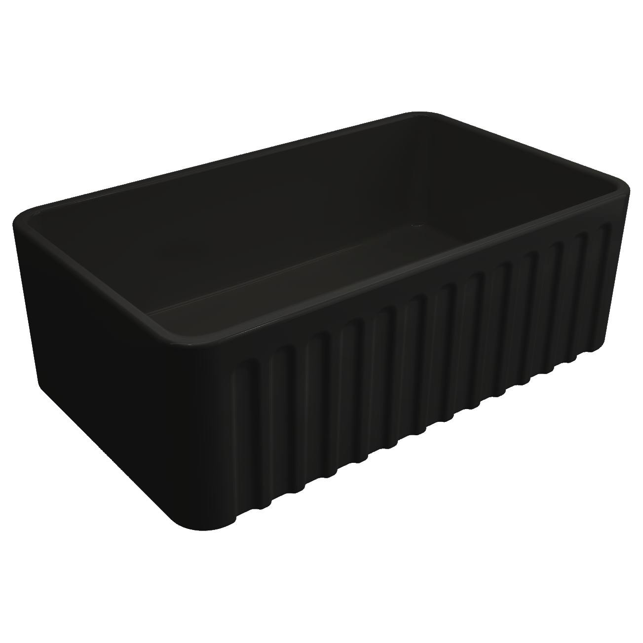 Turner Hastings Novi 75x46cm Fireclay Sink, Matte Black