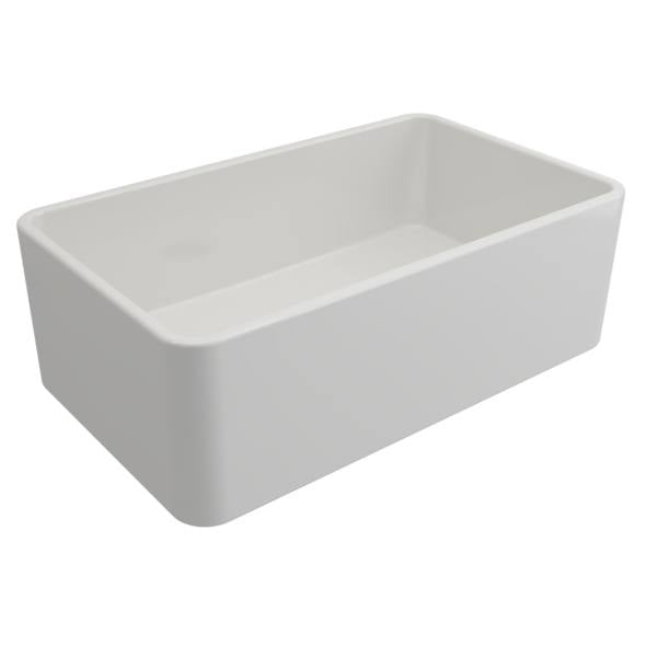 Turner Hastings Novi 76x46cm Single Fireclay Butler Sink, Gloss White