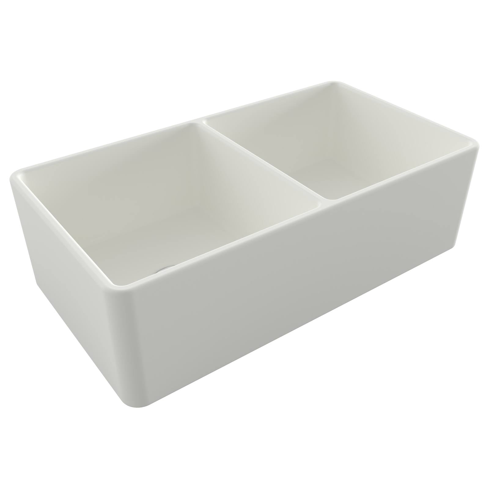 Turner Hastings Novi 85x46cm Double Bowl Fireclay Sink, Matte White