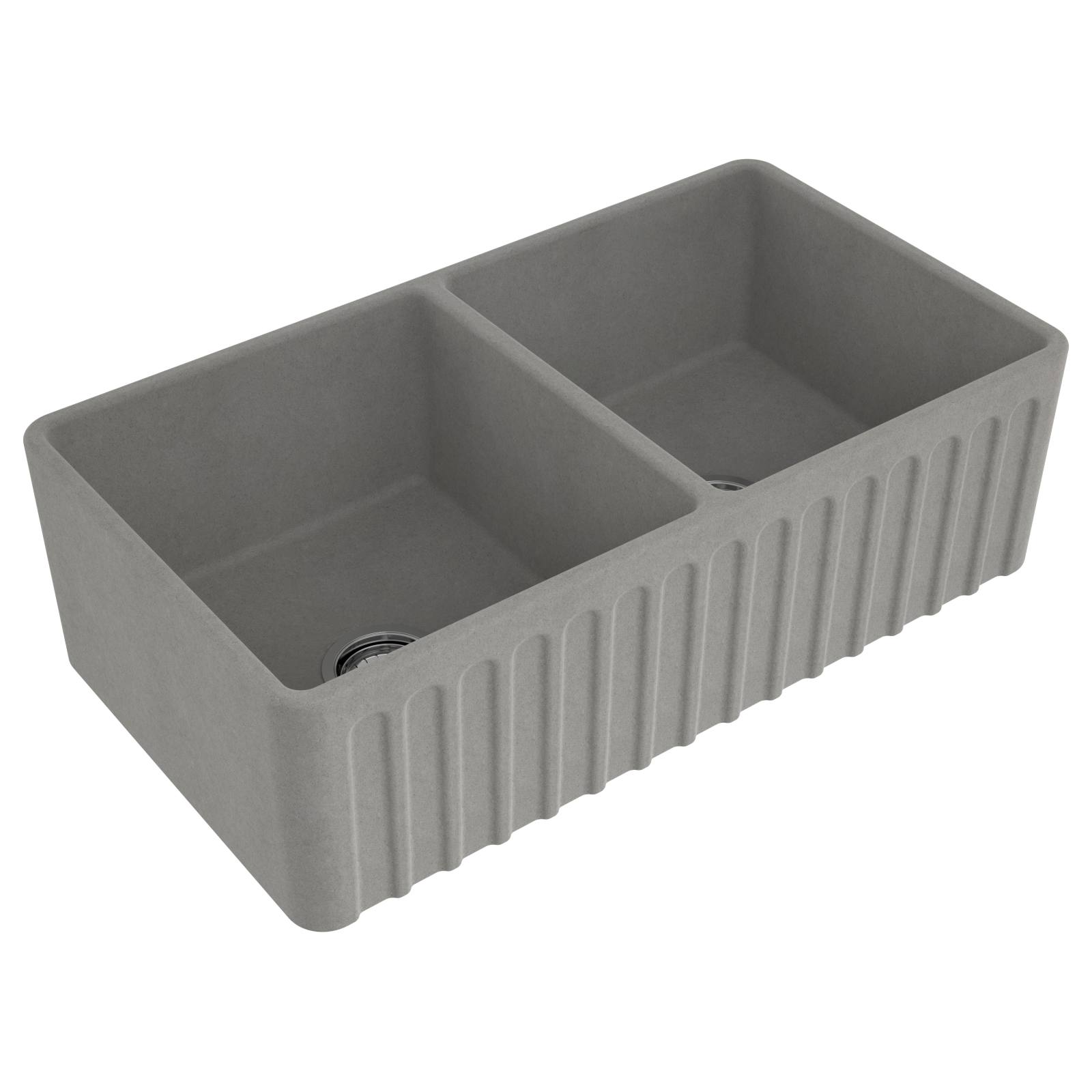 Turner Hastings Novi 85x46cm Concrete Look Fireclay Sink, Grey