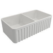 Turner Hastings Novi 85x46cm Double Fireclay Butler Sink, Gloss White