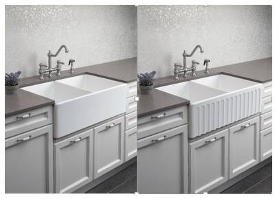 Turner Hastings Novi 85x46cm Double Fireclay Butler Sink, Gloss White