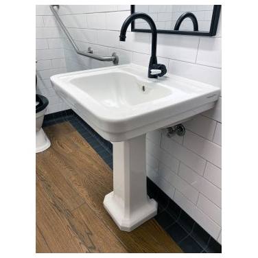 Turner Hastings Stafford 60x50cm Basin & Pedestal (w/ 1 Tap Hole), White