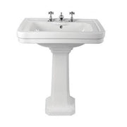 Turner Hastings Stafford 60x50cm Basin & Pedestal (w/ 1 Tap Hole), White