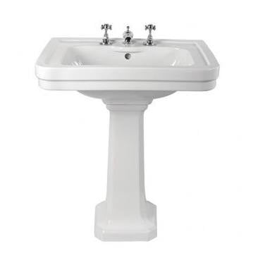 Turner Hastings Stafford 60x50cm Basin & Pedestal (w/ 1 Tap Hole), White