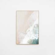 WARAERSHOR3G_Aerial Shore Canvas 60 x 90cm, Black Smooth Synthetic Frame