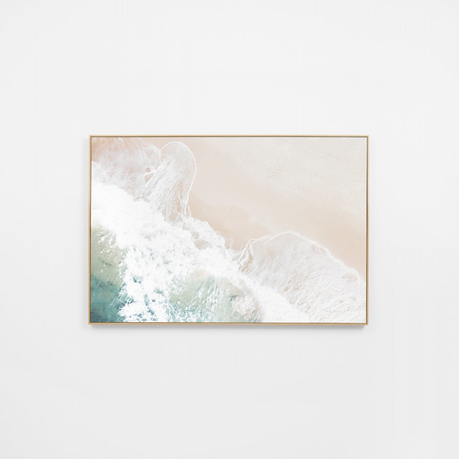 WARAERSHOR3G_Aerial Shore Canvas 60 x 90cm, Black Smooth Synthetic Frame