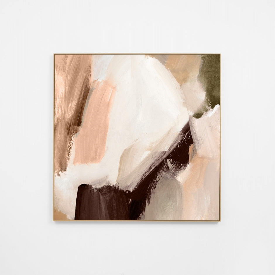 WARALLB1SC7H_Allegra Blush Square 1 Canvas 120 x 120cm, Light Timber-Look Synthetic Frame