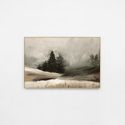 WARALPVLNR3G_Alpine Valley Landscape Natural Canvas 90 x 60cm, Black Smooth Synthetic Frame
