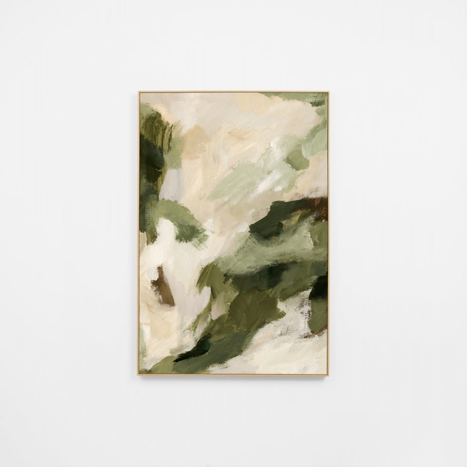 WARANIGRER7H_Anise Green Canvas 100 x 150cm, Light Timber-Look Synthetic Frame