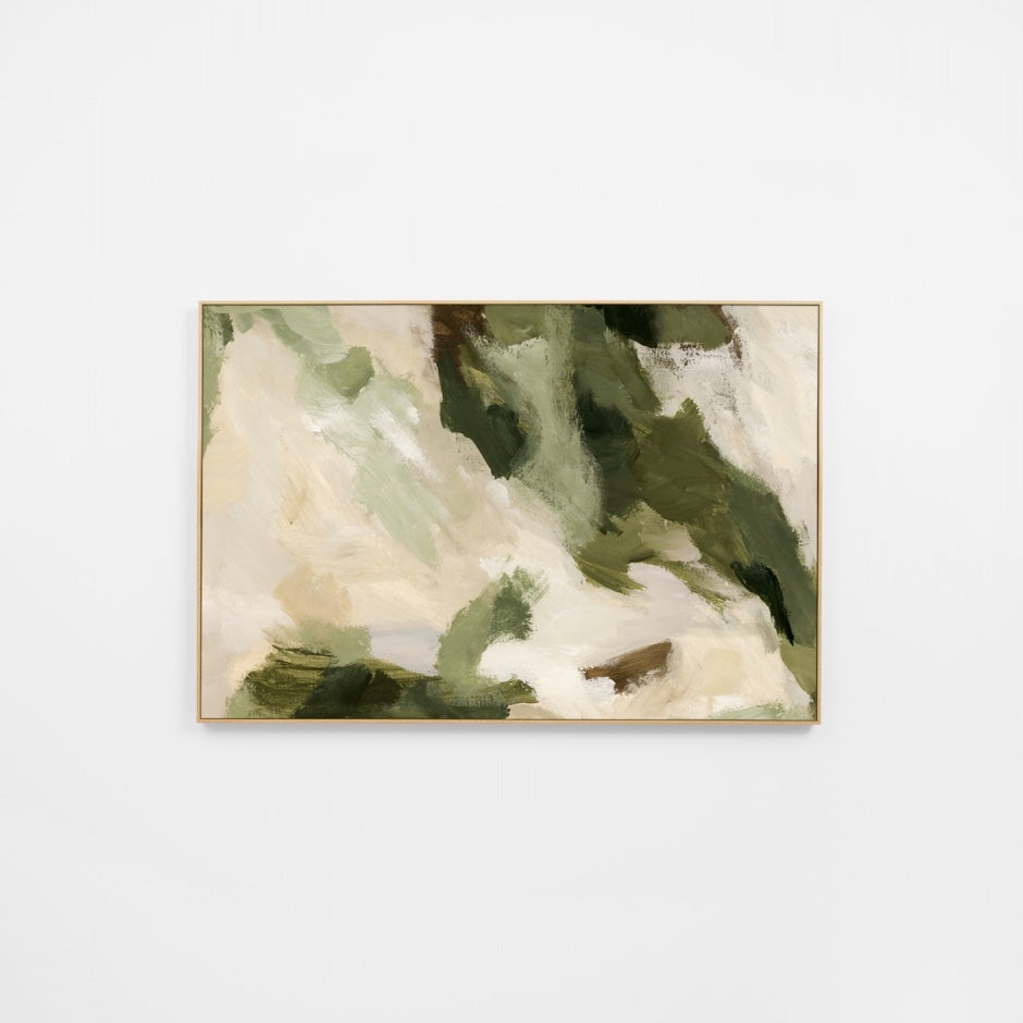 WARANIGRER7H_Anise Green Canvas 100 x 150cm, Light Timber-Look Synthetic Frame