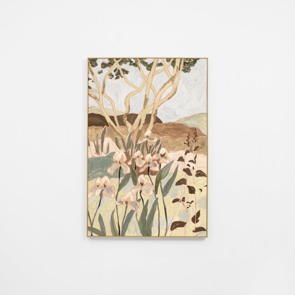 WARAUSCANR3F_Australian Canopy Natural Canvas 60 x 90cm, White Smooth Synthetic Frame