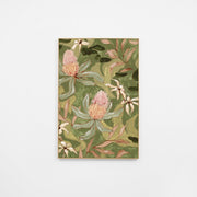 WARAUSWG2R4G_Australian Wildflowers Green 2 Canvas 70 x 105cm, Black Smooth Synthetic Frame