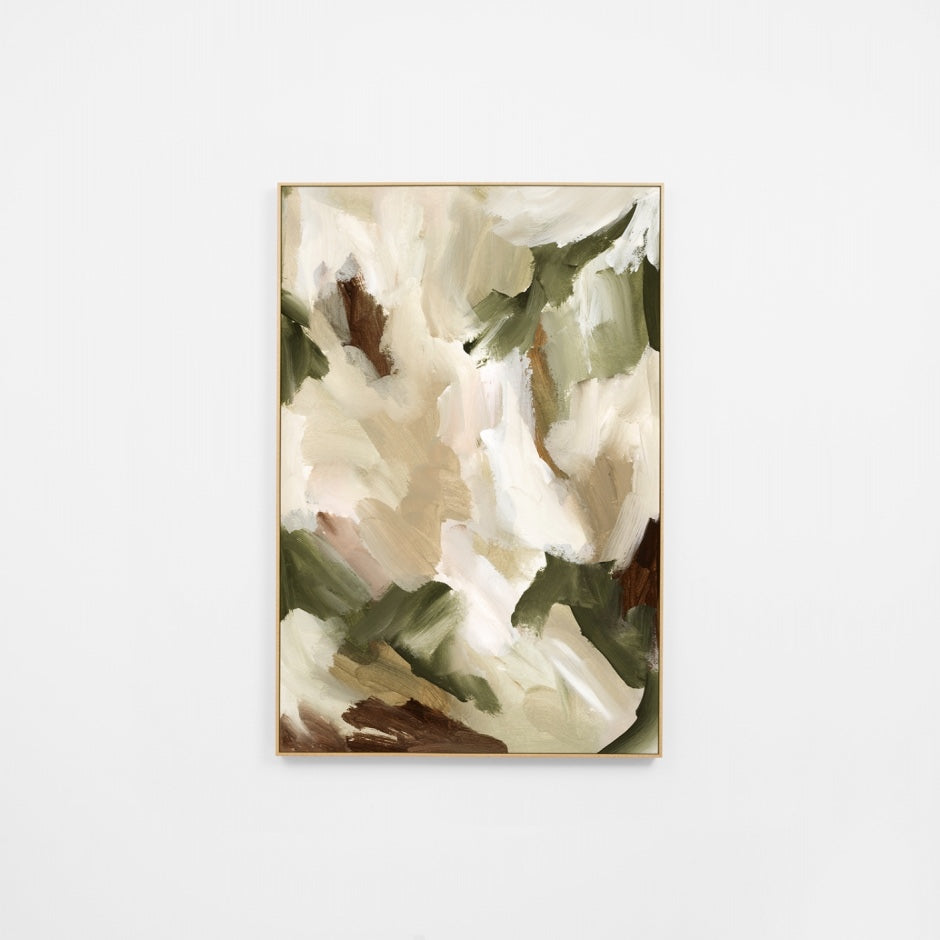 WARAYLGR2R5H_Ayla Green 2 Canvas 80 x 120cm, Light Timber-Look Synthetic Frame