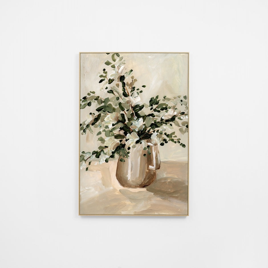 WARBOTDEGR5G_Botanic Decor Green Canvas 80 x 120cm, Black Smooth Synthetic Frame