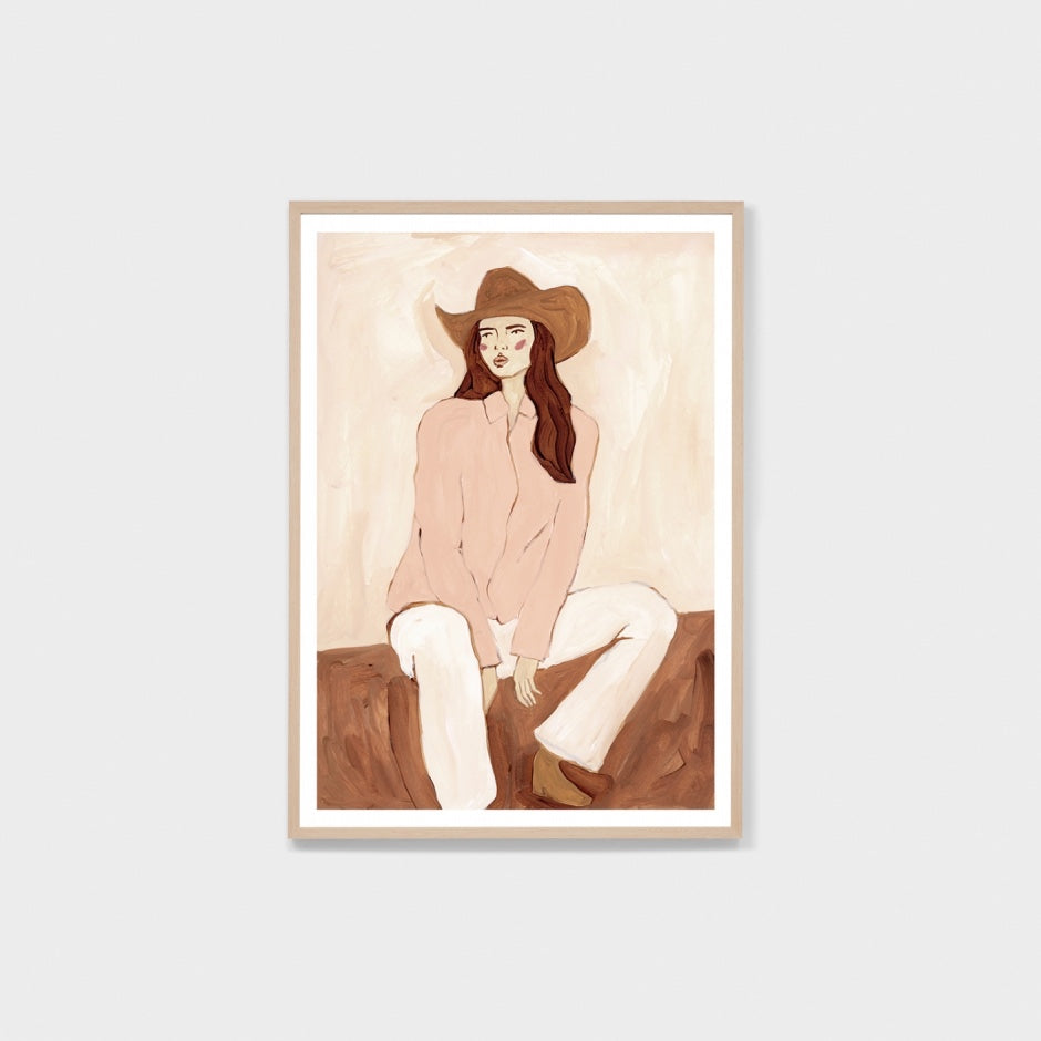 WARCOWSTUBG4_Cowgirl Study Blush Print 87 x 122cm