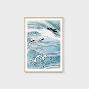 WARCRAWOB2G1_Crane Woodblock Blue 2 Print 33 x 46cm