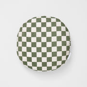 WARCUCHEOLIR_Check Olive Round Cushion