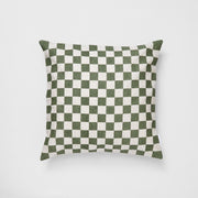 WARCUCHEOLIS_Check Olive Square Cushion