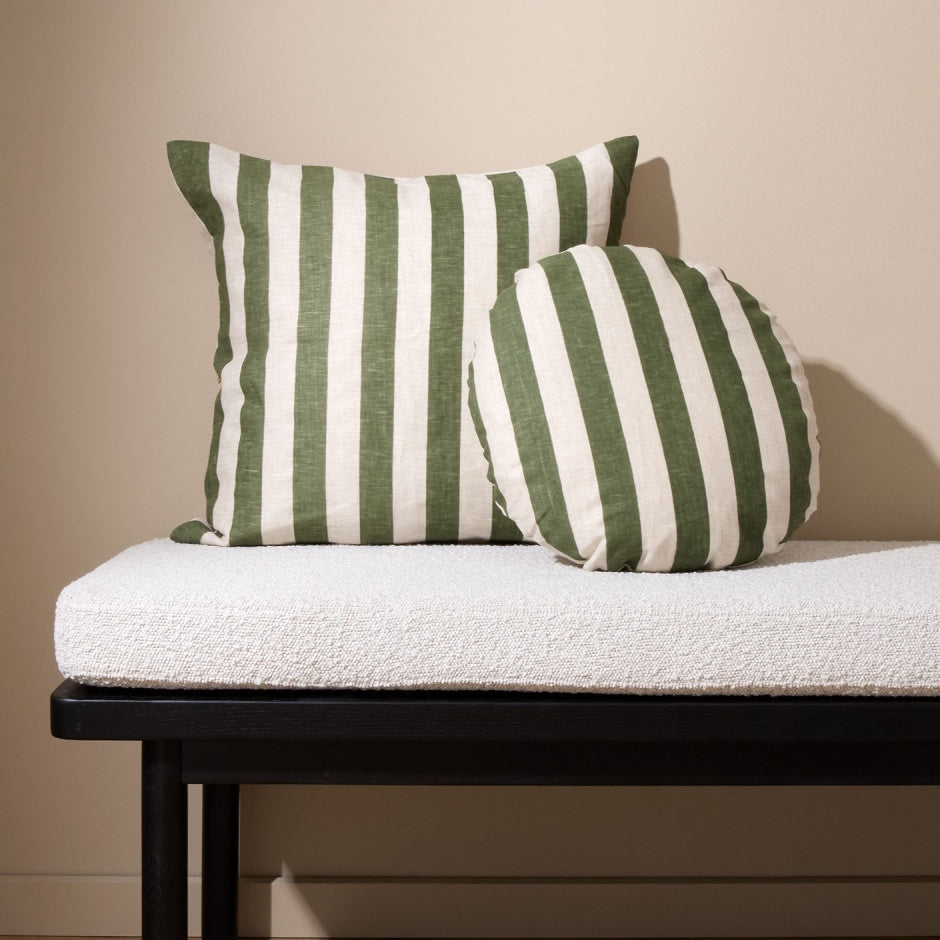 WARCUSTROLIS_Stripe Olive Square Cushion