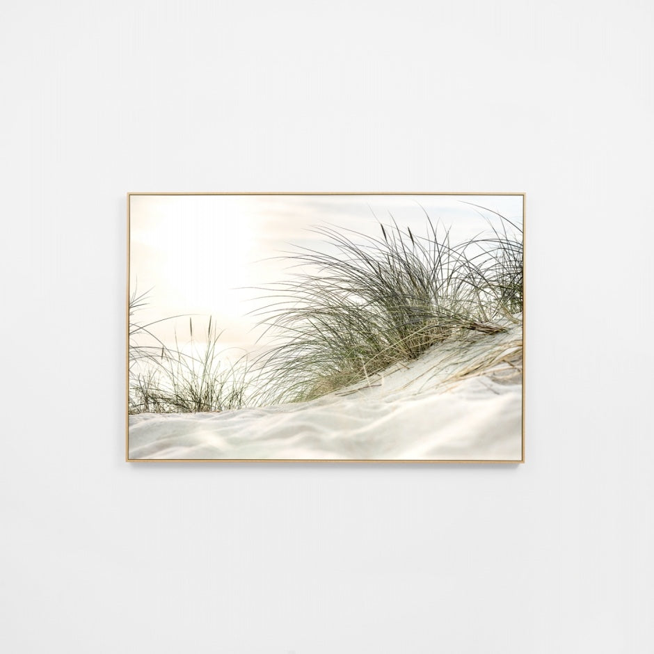 WARDUSDUNR7Z_Dusk Dune Canvas 150 x 100cm, Premium Light Timber Veneer Frame